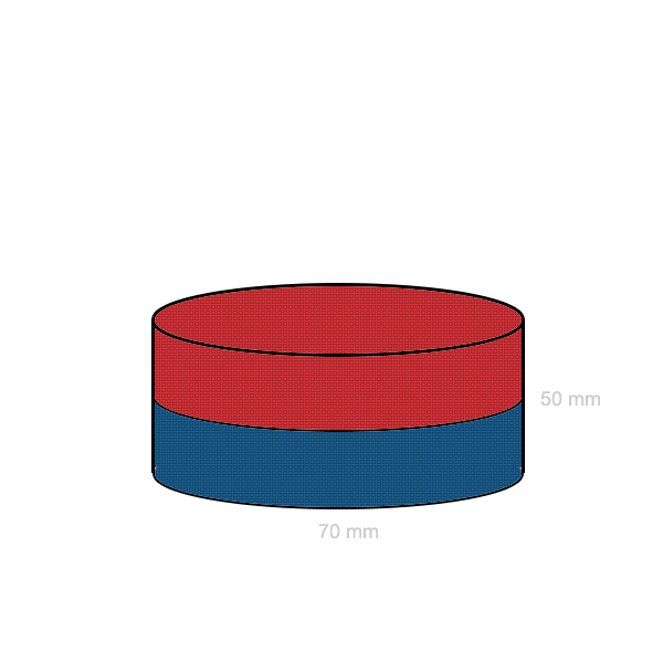 Magnet neodim disc 70 50 mm C