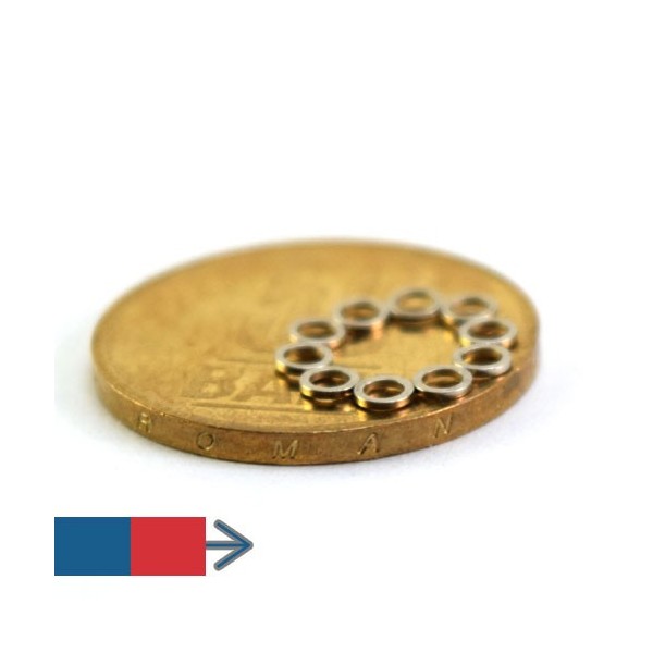 Неодимов магнит пръстен 3 x 2 x 5 мм 8