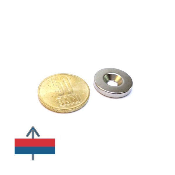 Magnet neodim inel D 20 mm - oală fără carcasă cu 50 bani