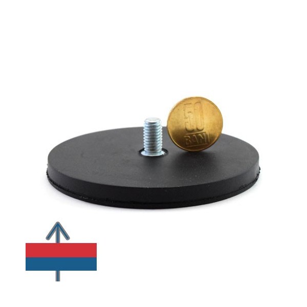 Magnet neodim oala D88 mm cauciucat filet exterior 2
