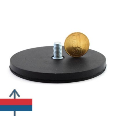 Magnet neodim oala D88 mm cauciucat filet exterior 2