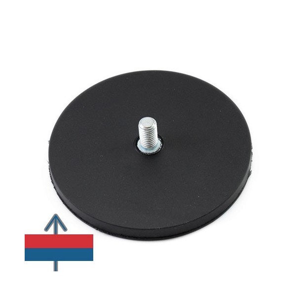 Magnet neodim oala D88 mm cauciucat filet exterior 4