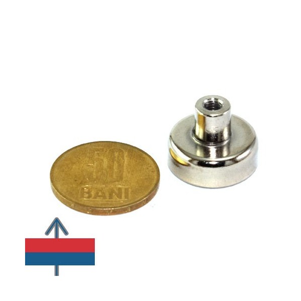 Неодимов магнит купичка D20 мм с кука 1