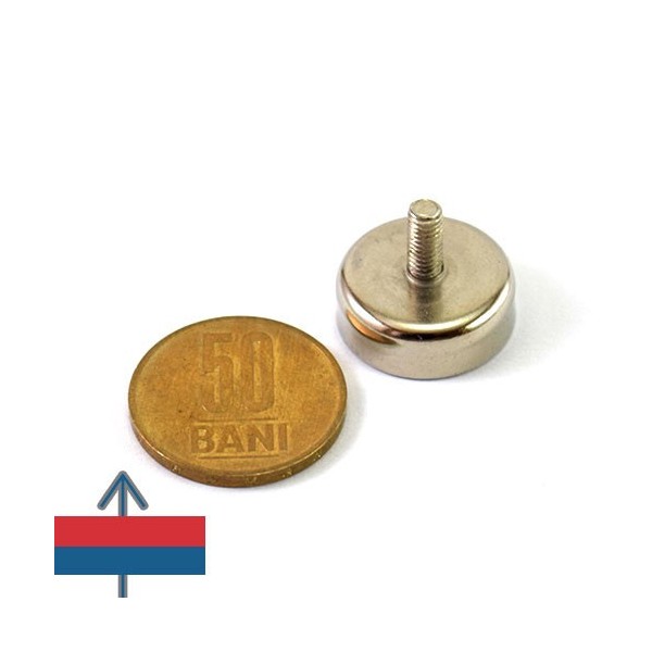 Magnet neodim oala D20 mm cu filet exterior 1