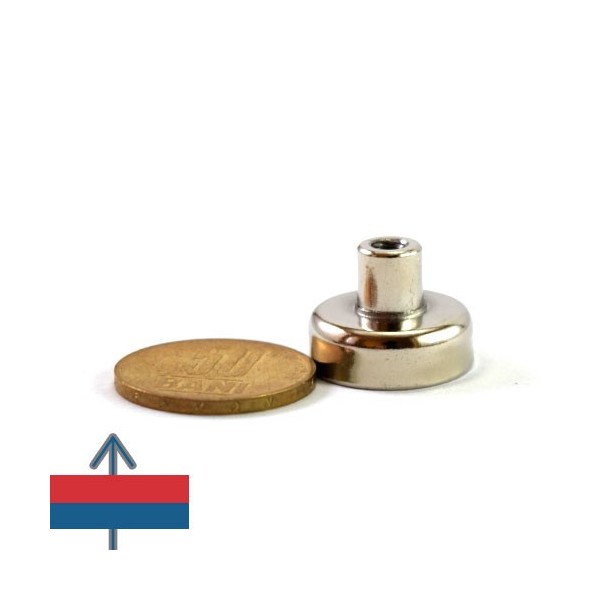 Magnet neodim oala D20 mm cu gat filetat 2