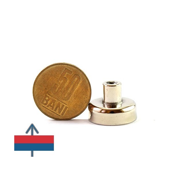 Magnet neodim oala D20 mm cu gat filetat 3