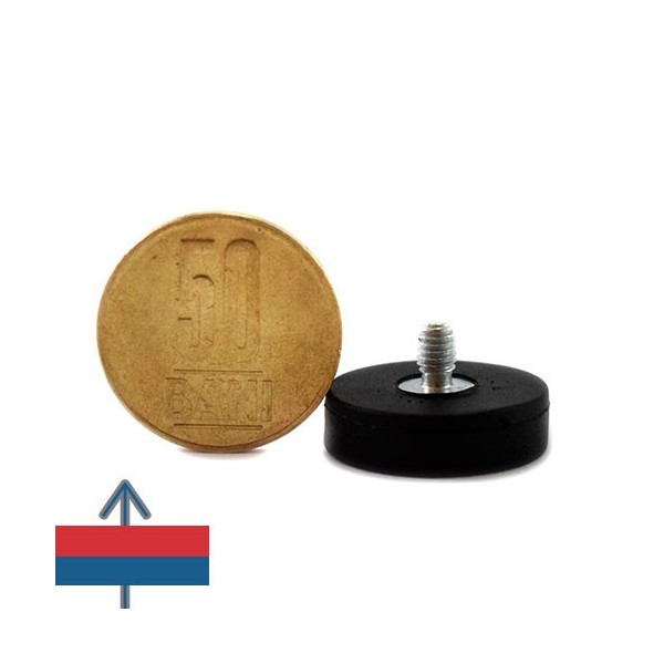 Magnet neodim oala D22 mm cauciucat filet exterior 3