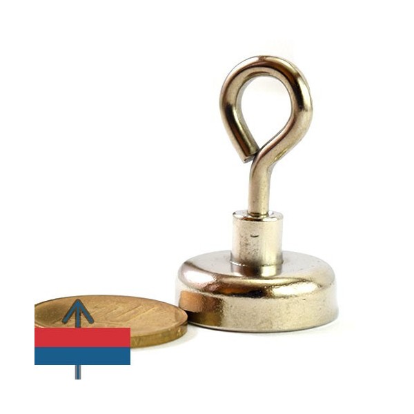 Magnet neodim oala D25 mm cu carlig inelar 3