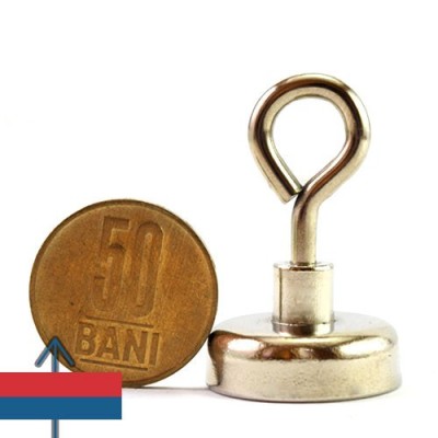 Magnet neodim oala D25 mm cu carlig inelar 4