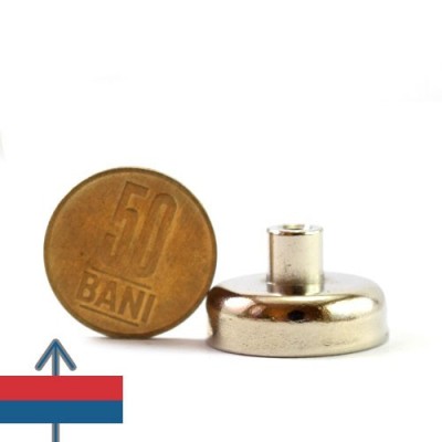 Magnet neodim oala D25 mm cu gat filetat 3