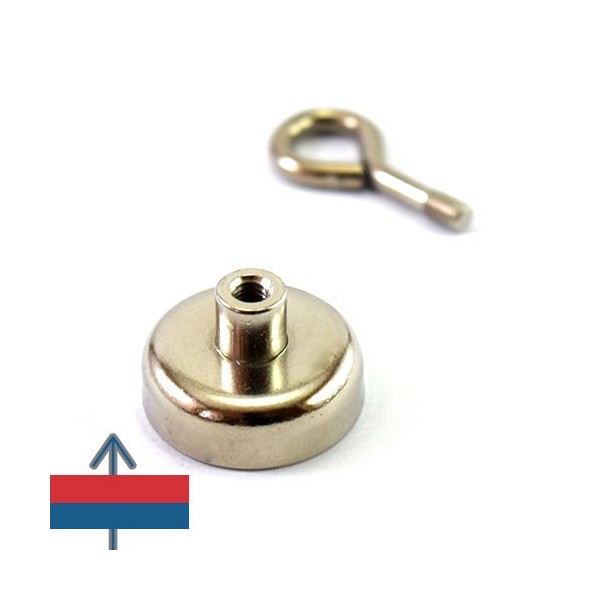 Magnet neodim oala D25 mm cu gat filetat 5