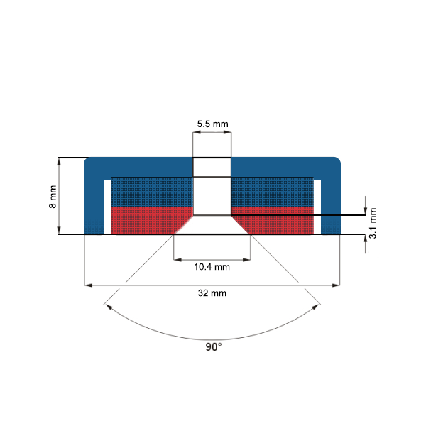 Magnet neodim oala D32 mm C2