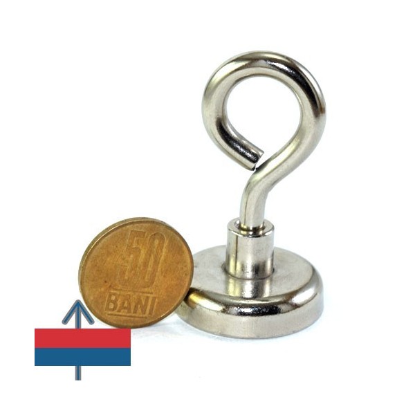 Magnet neodim oala D32 mm cu carlig inelar 2
