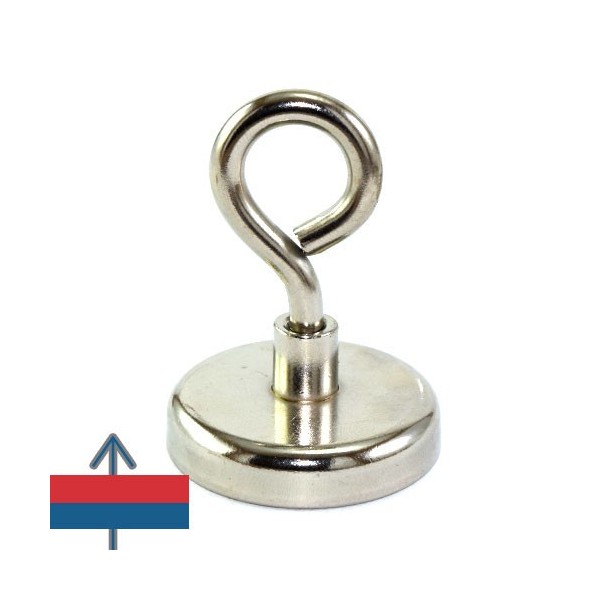 Magnet neodim oală D 42 mm cârlig inelar cu magnetizare