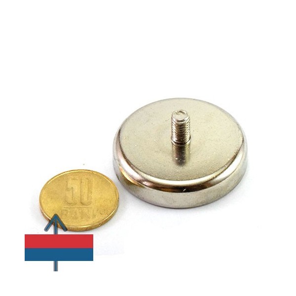 Неодимов магнит тенджера Ø42 мм с външна резба 1