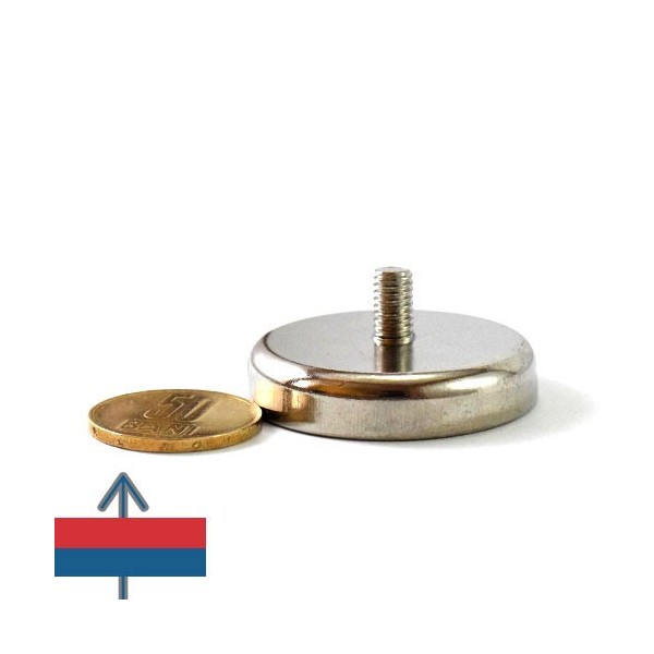 Magnet neodim oala D42 mm cu filet exterior 2