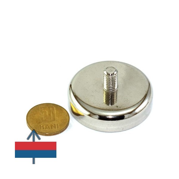 Magnet neodim oala D48 mm cu filet exterior 1