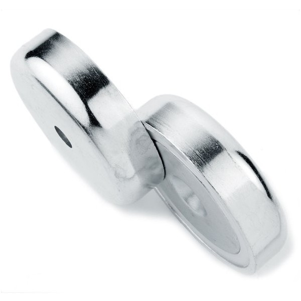 Magnet neodim oală D 60 mm cu gaură și șanfren - 2 bucăți