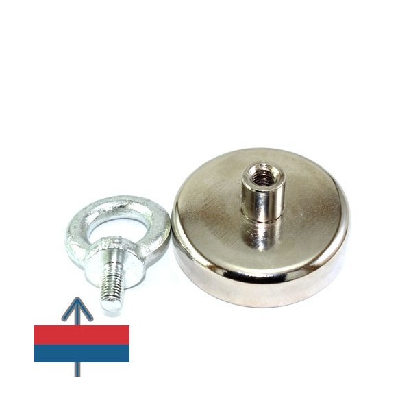 Magnet neodim oala D60 mm cu carlig inelar 3