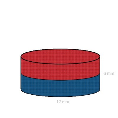Magnet ferita disc 12 x 6 mm C