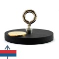 Неодимов магнит тенджера Ø66 мм с каучуково покритие и пръстеновиден кука 2