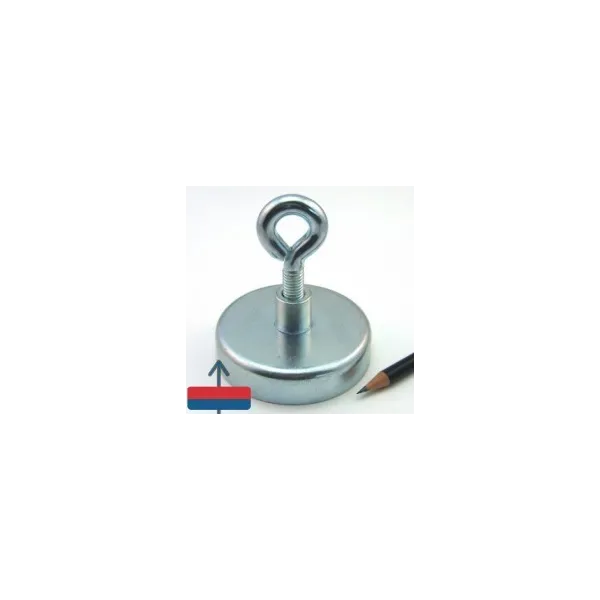 Magnet neodim oala D75 mm cu carlig inelar 1 Magnet neodim oala D75 mm cu carlig inelar 1