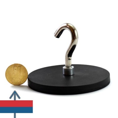 Magnet neodim oala D88 mm cauciucat carlig 4