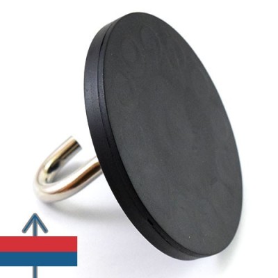 Magnet neodim oala D88 mm cauciucat carlig 6