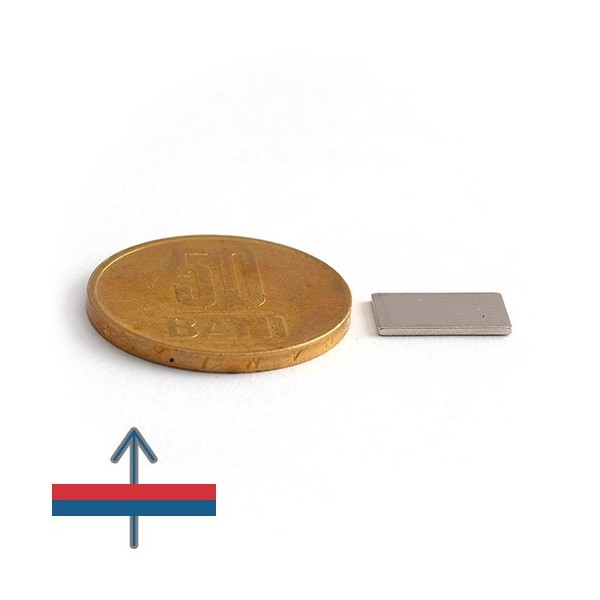 Magnet neodim bloc 12 x 7 x 0,8 mm - N38SH cu magnetizare