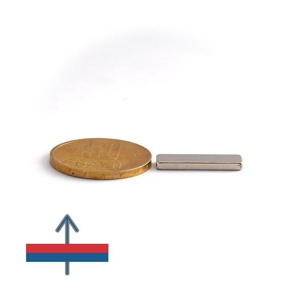 Magnet neodim bloc 20 x 4 x 0,5 mm - N35 cu magnetizare