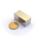 Неодимов магнит блок 40 x 20 x 20 мм хоризонтален