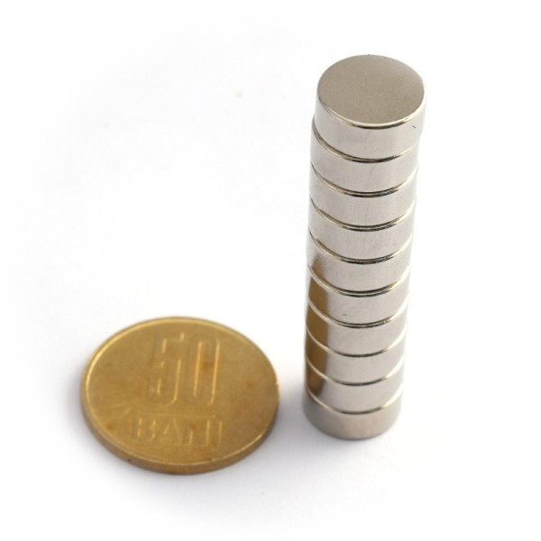 Неодимов магнит диск 12 x 5 мм - N48 комплект