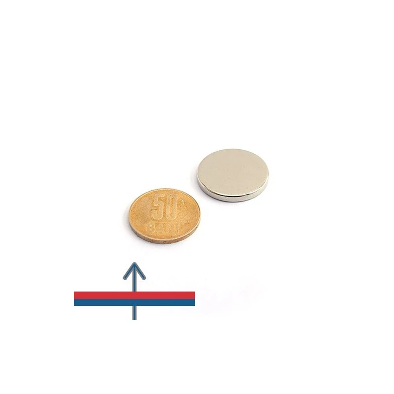 Magnet neodim disc 25 x 3 mm - N42 cu magnetizare proportional