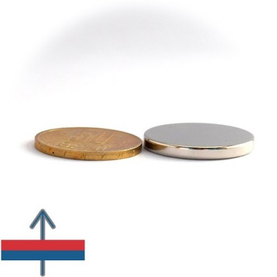 Magnet neodim disc 25 x 3 mm - cu magnetizare