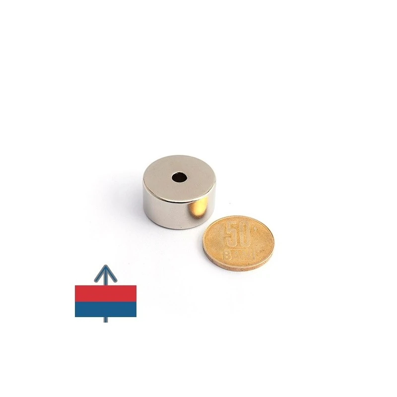 Magnet neodim inel 25 x 5 x 13 mm - N45 cu magnetizare proportional