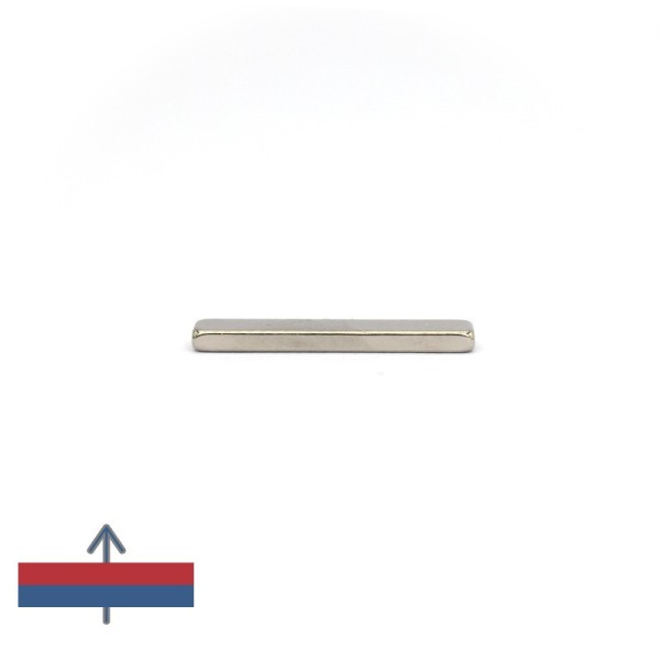 Неодимов магнит блок 25 x 5 x 2 NiCuNi N45SH с намагнитване