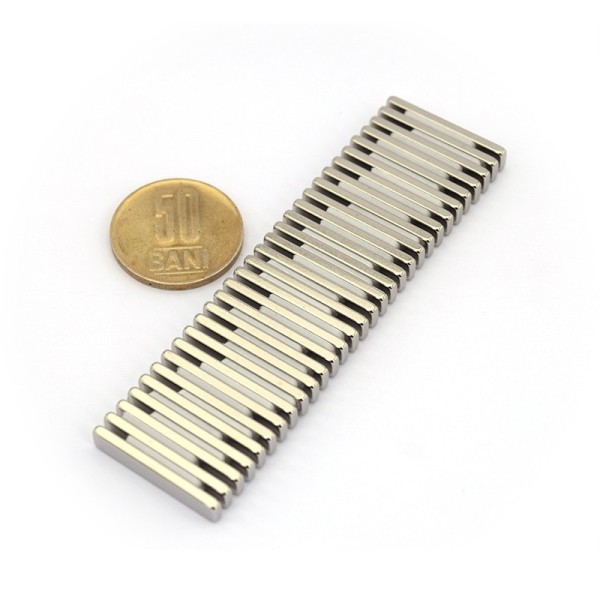 Magnet neodim bloc 25 x 5 x 2 NiCuNi N45SH grup se constata magnetizarea