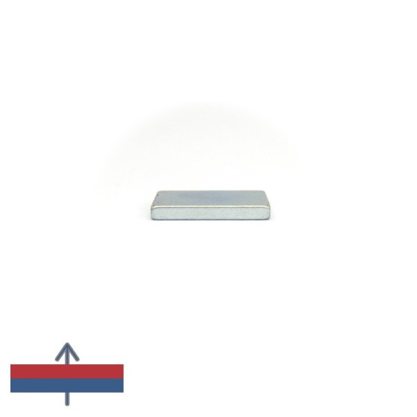 Неодимов магнит блок 35 x 25 x 4,5 Zn N38SH с намагнитване