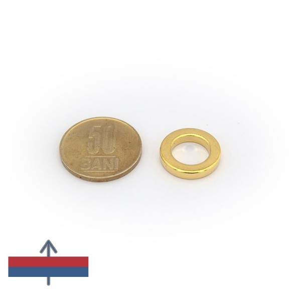 Magnet neodim inel 5 x 1 x 2 mm - N52 cu magnetizare