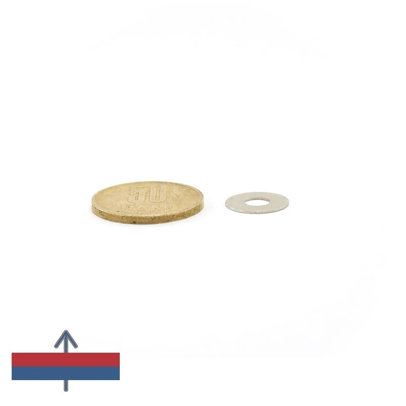 Magnet neodim inel 13,5 x 5,5 x 0,5 mm cu magnetizare