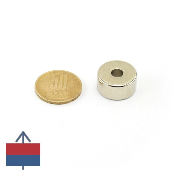 Magnet neodim inel 20 x 6 x 10 mm cu magnetizare
