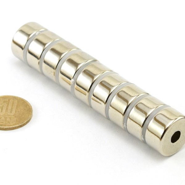 Magnet neodim inel 20 x 6 x 10 mm grup rezultă magnetizarea