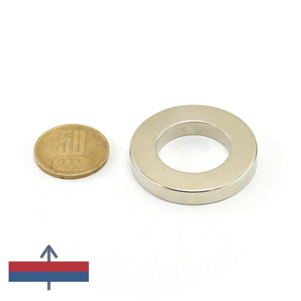 Magnet neodim inel 40 x 23 x 6 mm cu magnetizare
