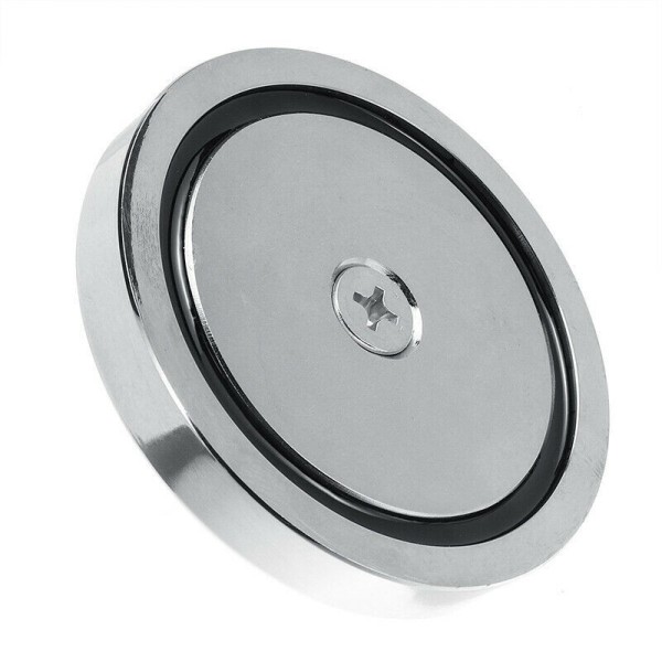 Magnet neodim oală D 120 mm cârlig inelar rotativ - magnet fishing - spate