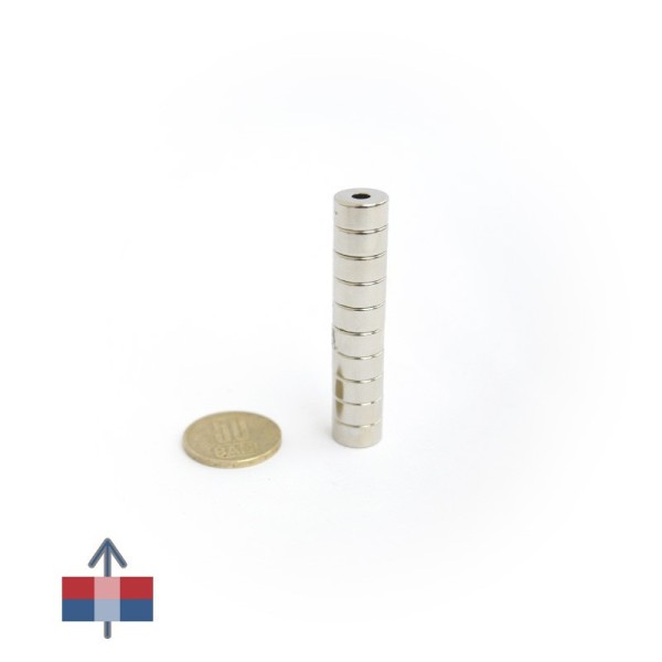 Неодимов магнит пръстен 12 x 4 x 6 мм комплект с намагнитване и монета 50 стотинки