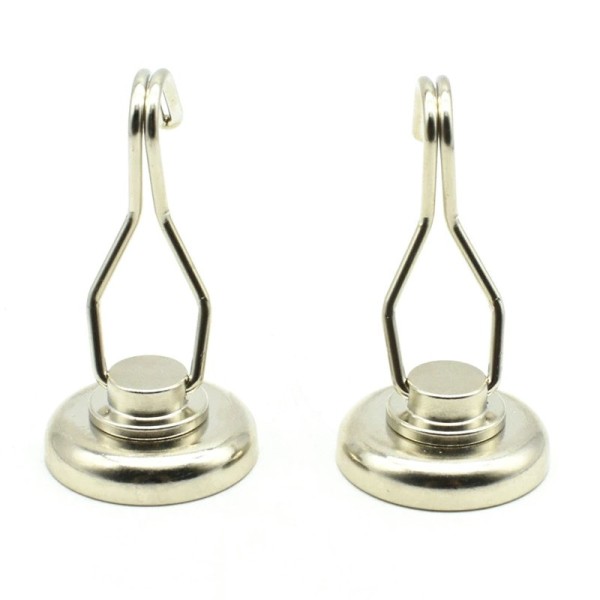 Magnet neodim oală D 36 mm cu cârlig / cuier rotativ cu 2 grade de libertare 180 / 360 - 2 buc