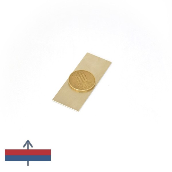 Magnet neodim bloc 64 x 25 x 1,3 mm 50 bani deasupra
