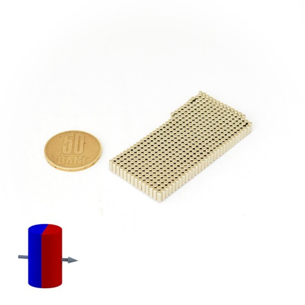 Magnet neodim cilindru 2 x 5 mm diametral grup 50 bani