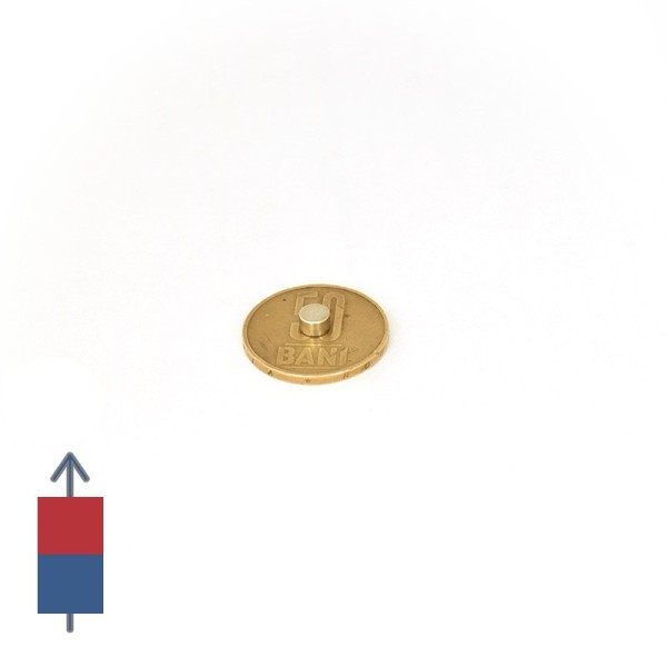 Магнит SmCo диск 5 x 3 мм - над монета от 50 стотинки