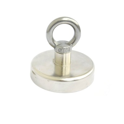 Magnet ferită oală D 80 mm cu cârlig inelar